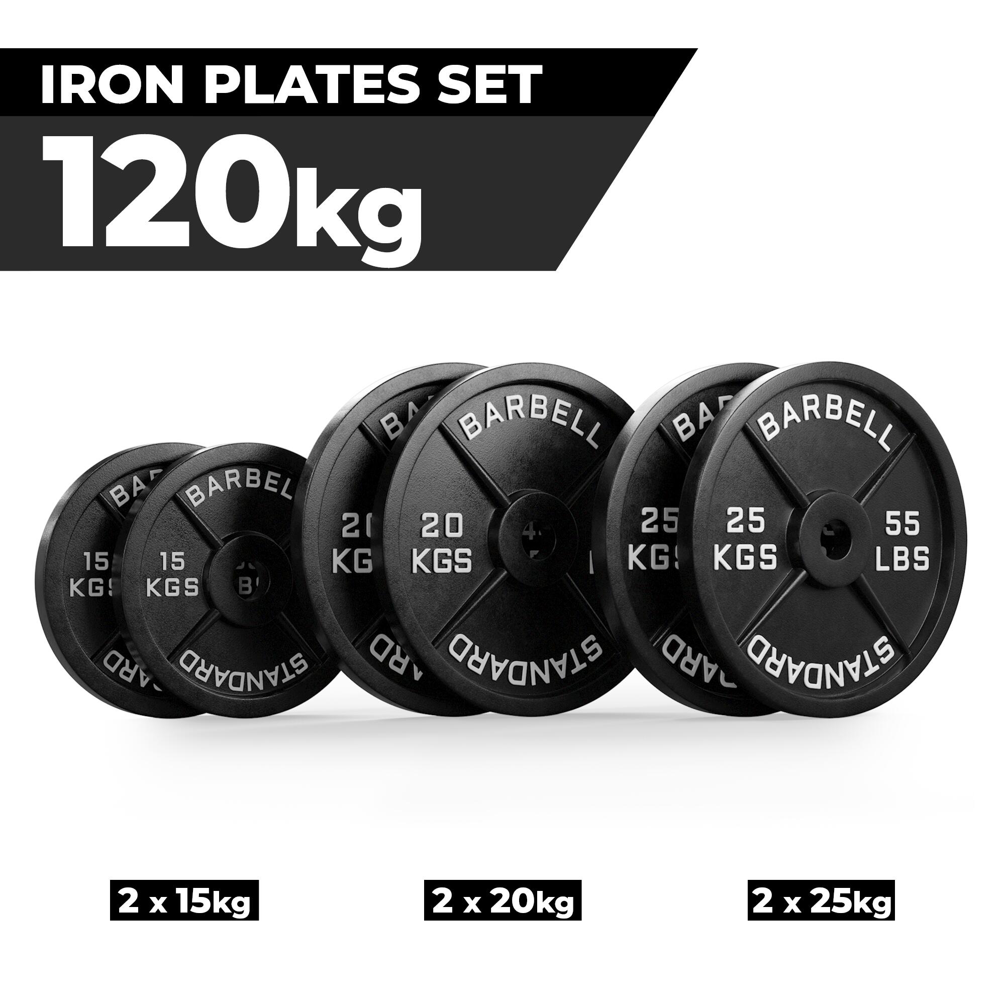 Iron Plates Set | 120kg ∣ 50mm ∣ Gusseisen Hantelscheiben 2/3