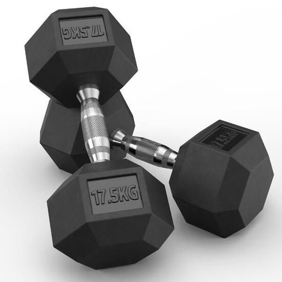Hexagon Hantel Paar | 2x17.5kg | Geruchsarm | PVC Bezug