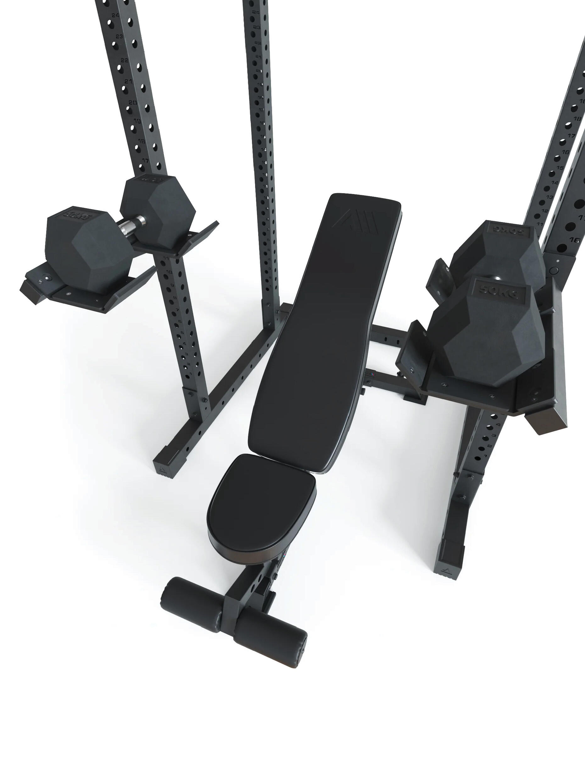 Kurzhantel Schalen Halterung Set | Quer oder längst am Rack nutzbar 2/6