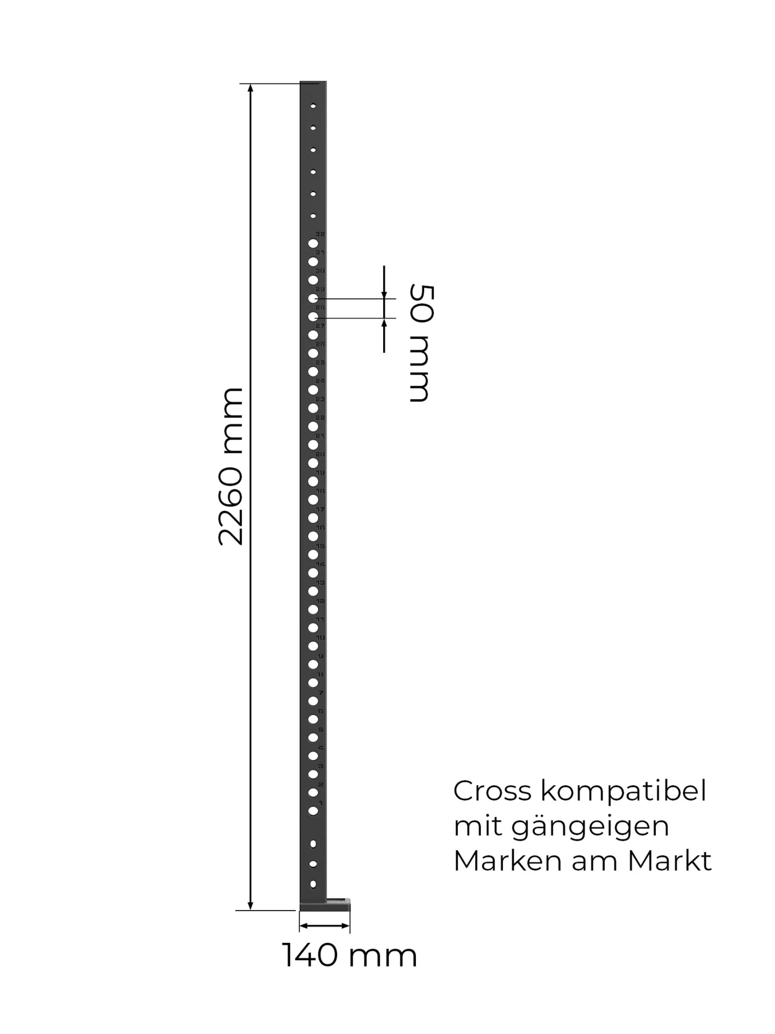 R8 Colored Uprights 226cm | Paarweise | 226cm Höhe | Schwarz 6/7