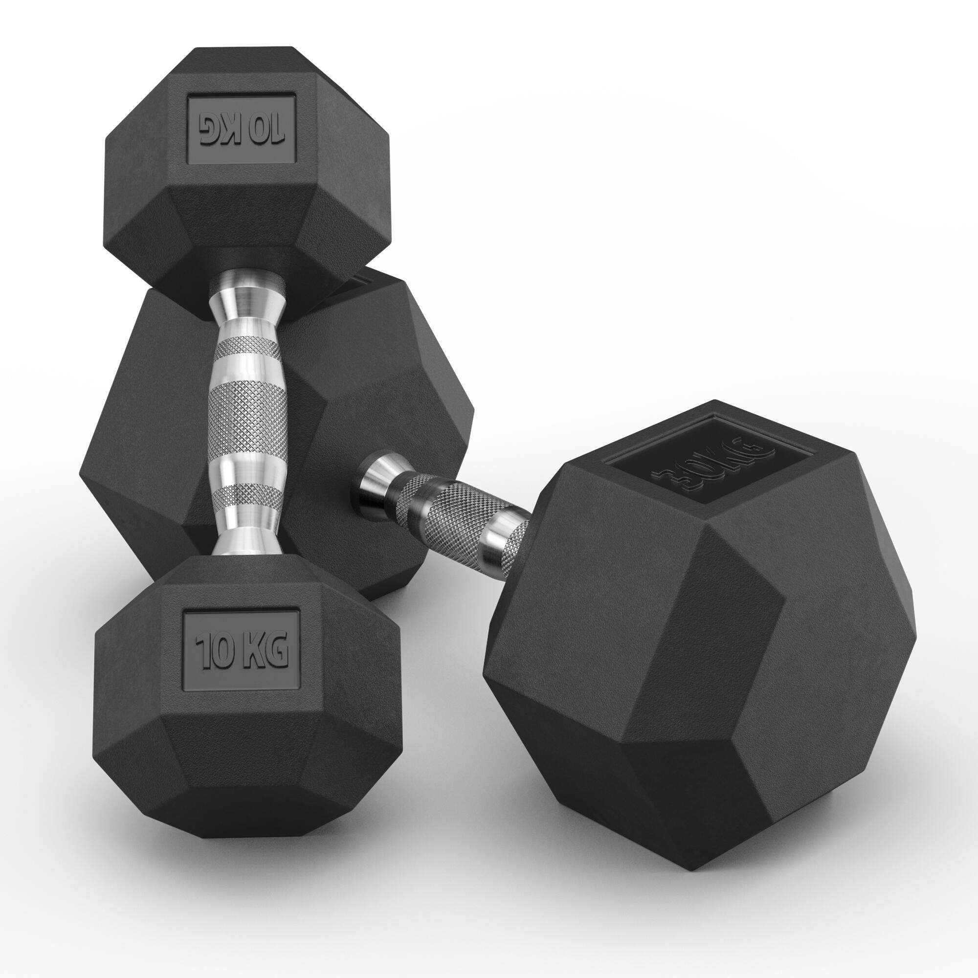 Hexagon Hantel Set | 10 kg - 30 kg ∣ Professioneller PVC Bezug 3/3