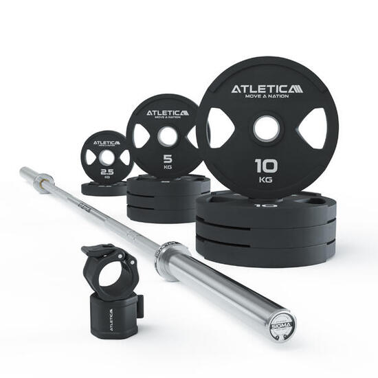 Langhantel Set | Sigma Starter | 65kg Dual-Gripper Plates | Pro Collars