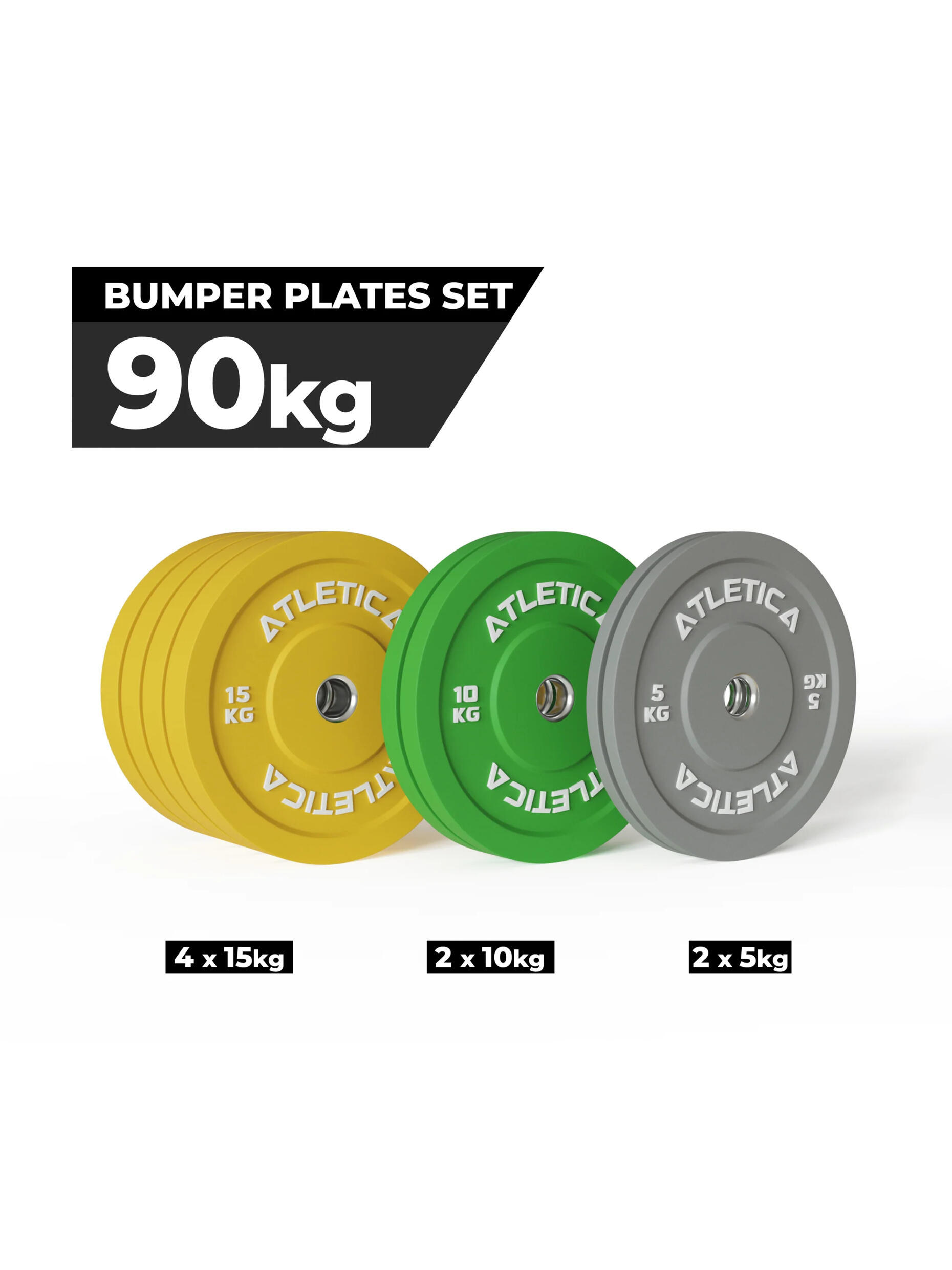 Color Bumper Plates Set | 90kg 2/3