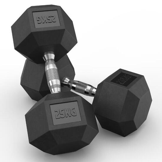 Hexagon Hantel Paar | 2x25kg | Geruchsarm | PVC Bezug