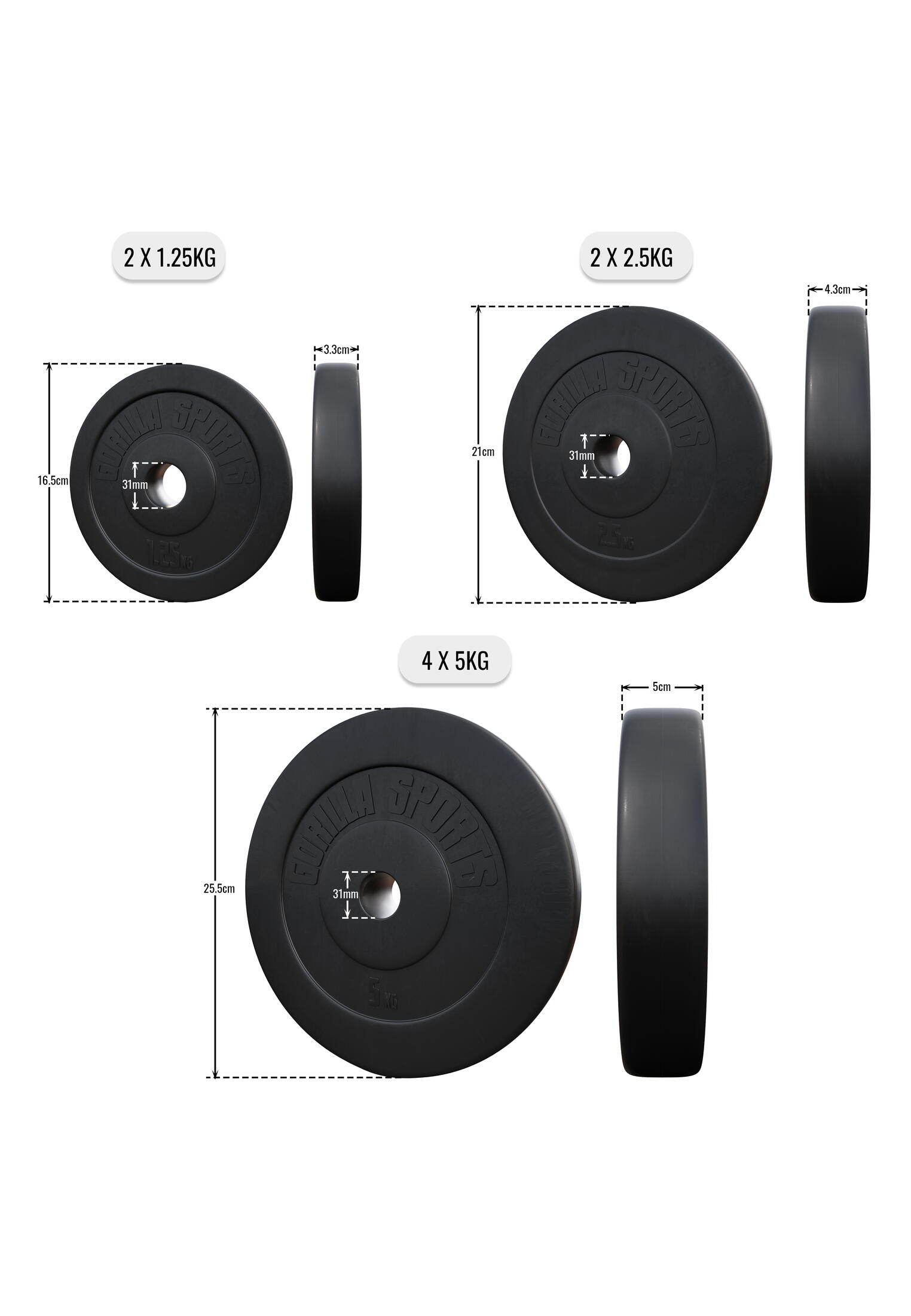 Hantelscheibe Kunststoff 1,25-15 KG 7/7