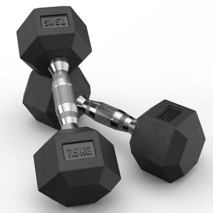 Hexagon Hantel Paar | 2x7.5kg | Geruchsarm | PVC Bezug