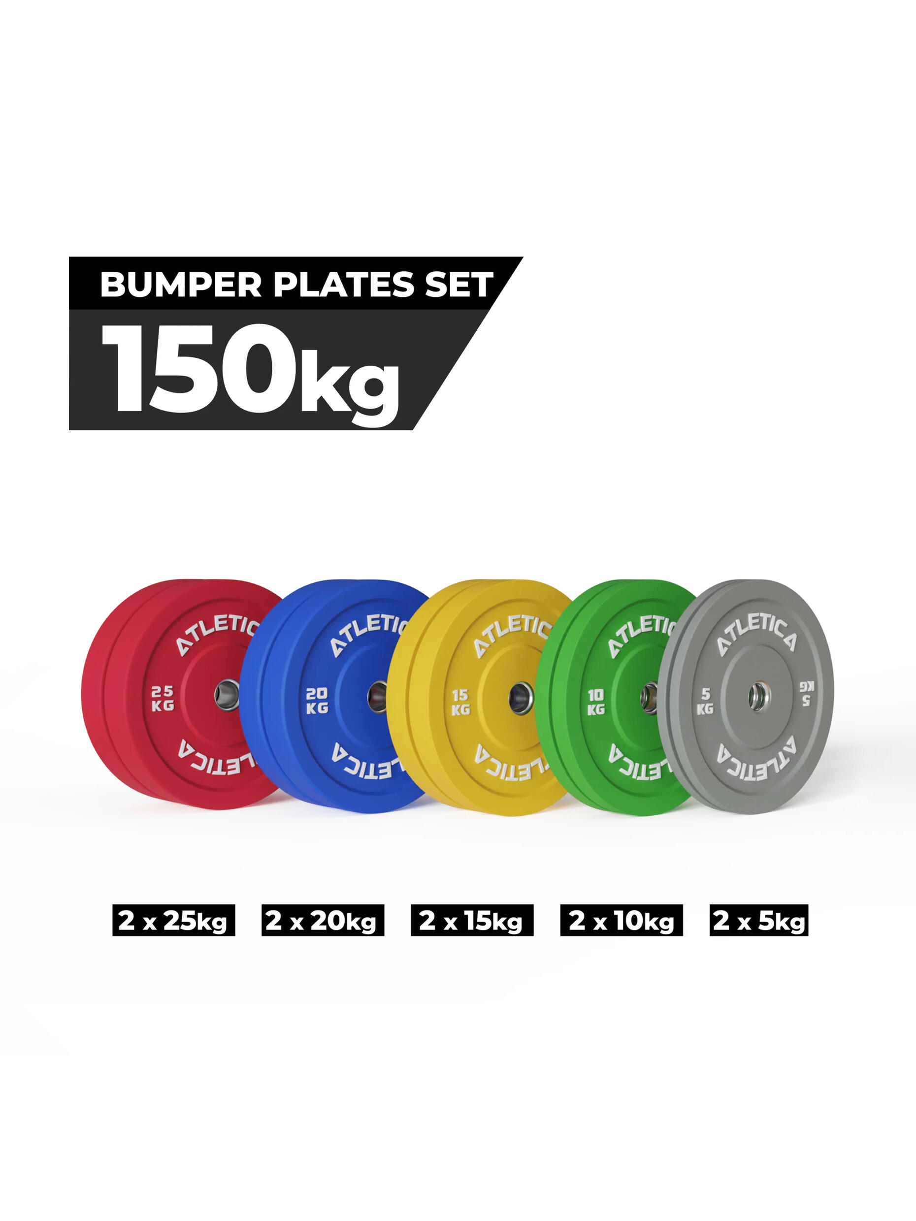 Color Bumper Plates Set | 150kg 2/3