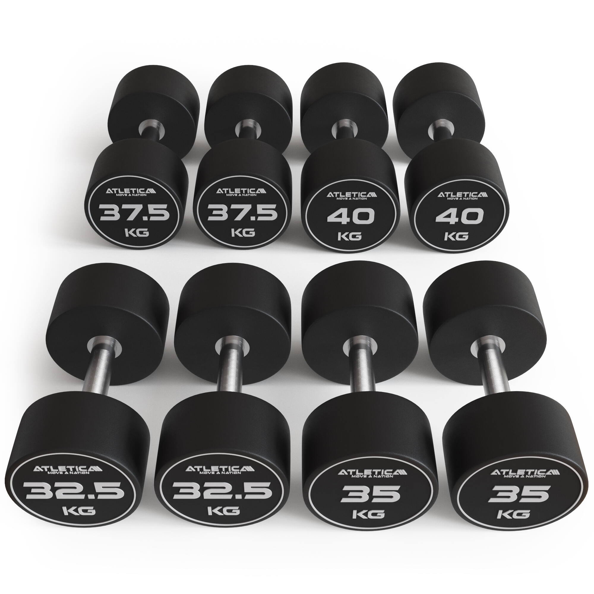 Polyurethan Rundhantel Set |32.5 kg-40 kg | Extrem robust | Geruchsfrei 1/1