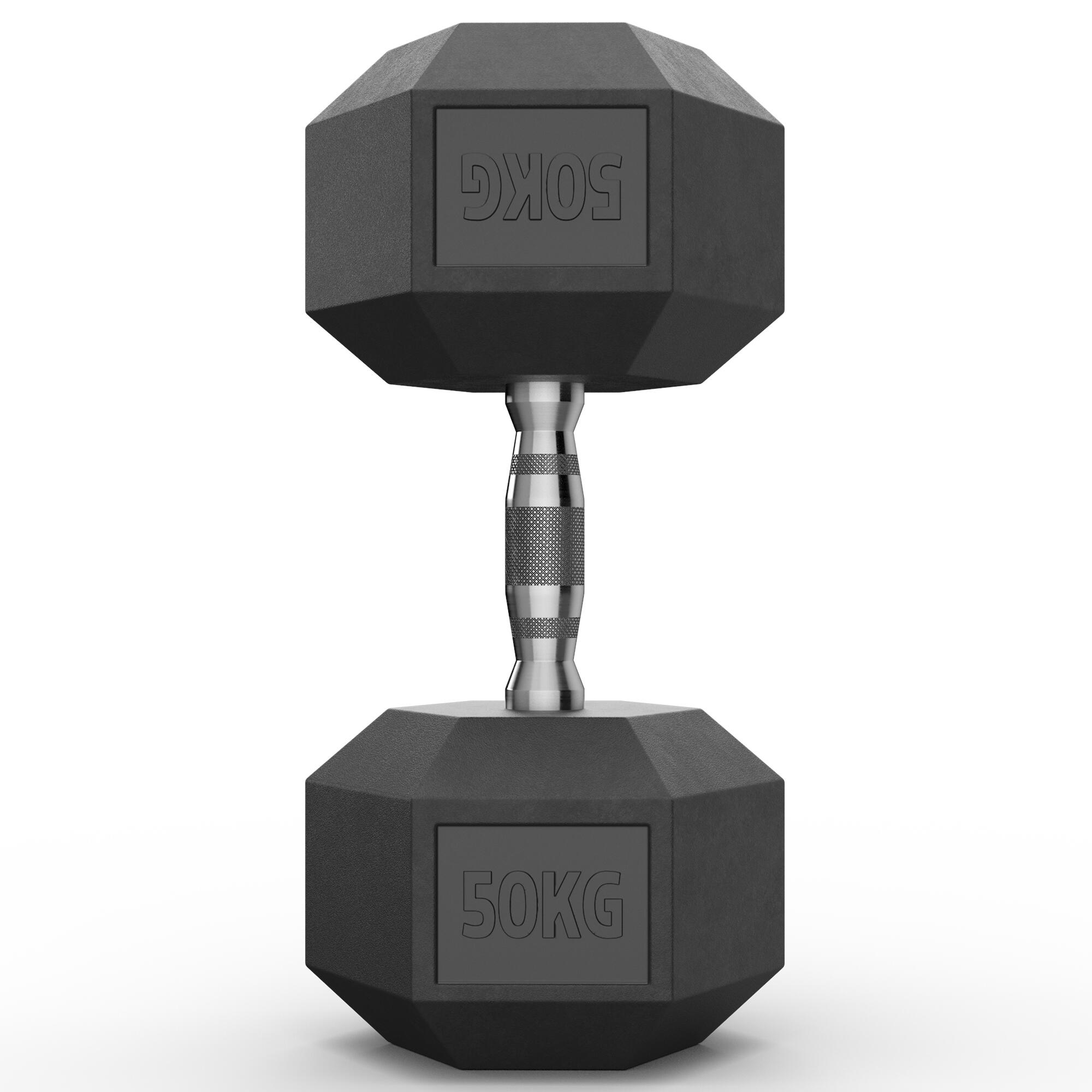 Hexagon Hantel Paar | 2x50kg | Geruchsarm | PVC Bezug 3/3