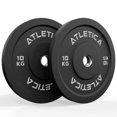Bumper Plates | Paar | 2x10kg | Ø 50 mm Edelstahlring | Härtetyp 90