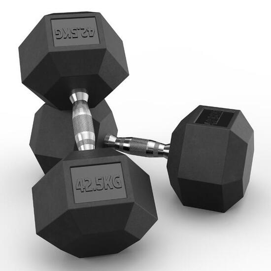 Hexagon Hantel Paar | 2 x 42.5kg | PVC Bezug | Langlebig | Geruchsarm