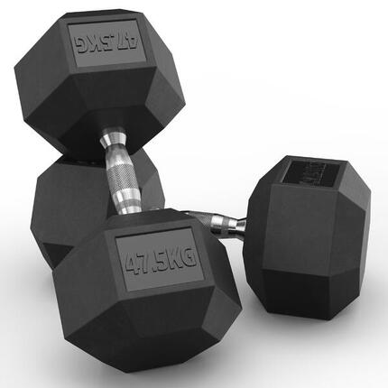 Hexagon Hantel Paar | 2 x 47.5kg | PVC Bezug | Langlebig | Geruchsarm