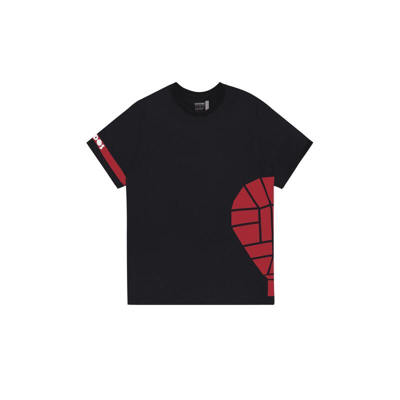 T-shirt Padel pour hommes - Pala print joueur de droite, noir/rouge