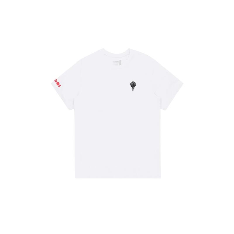 T-shirt Padel pour hommes - Raquette print, blanc/noir