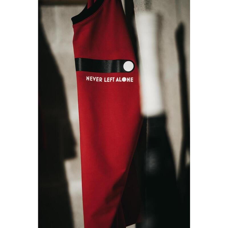Shirt Padel Heren - Never Left Alone print, rood/zwart