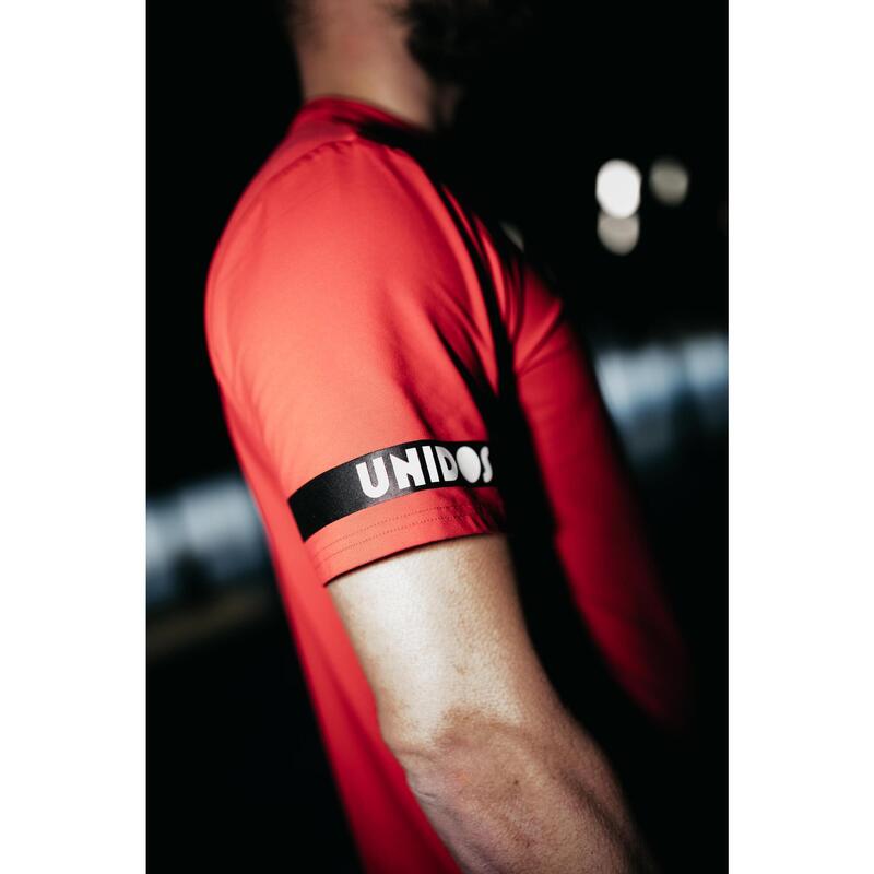 T-shirt Padel pour hommes - Pala print joueur de gauche, rouge/noir