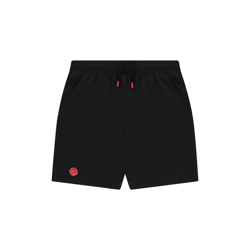 Short Padel pour hommes - Balle print, noir/rouge