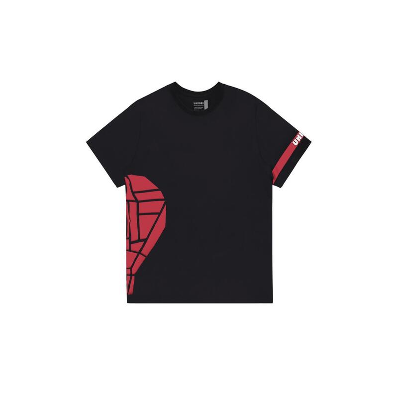 T-shirt Padel pour hommes - Pala print joueur de gauche, noir/rouge