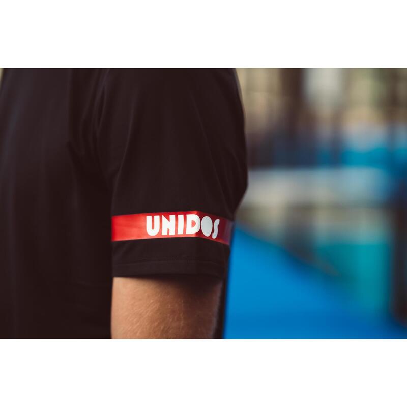 Shirt Padel Heren - Pala print linkerspeler, zwart/rood