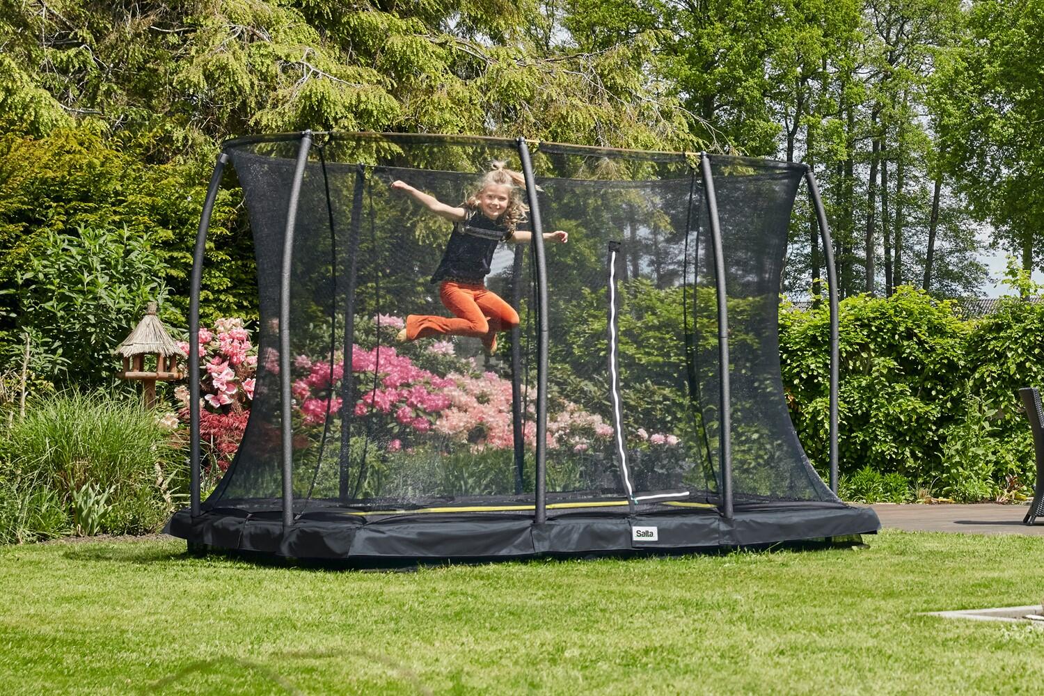 7ft x 5ft Salta Black Rectangular Comfort Edition Inground Trampoline 7/7