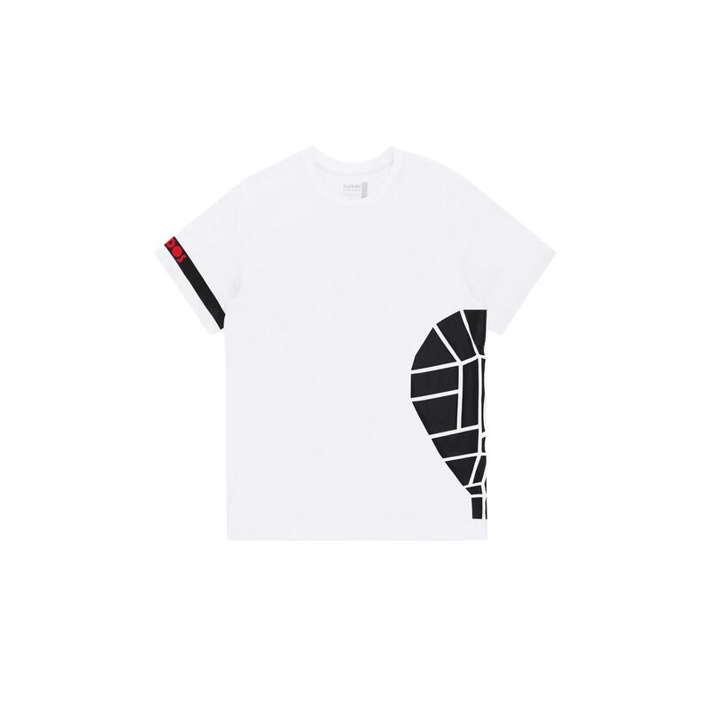 Shirt Padel Heren - Pala print linkerspeler, wit/zwart