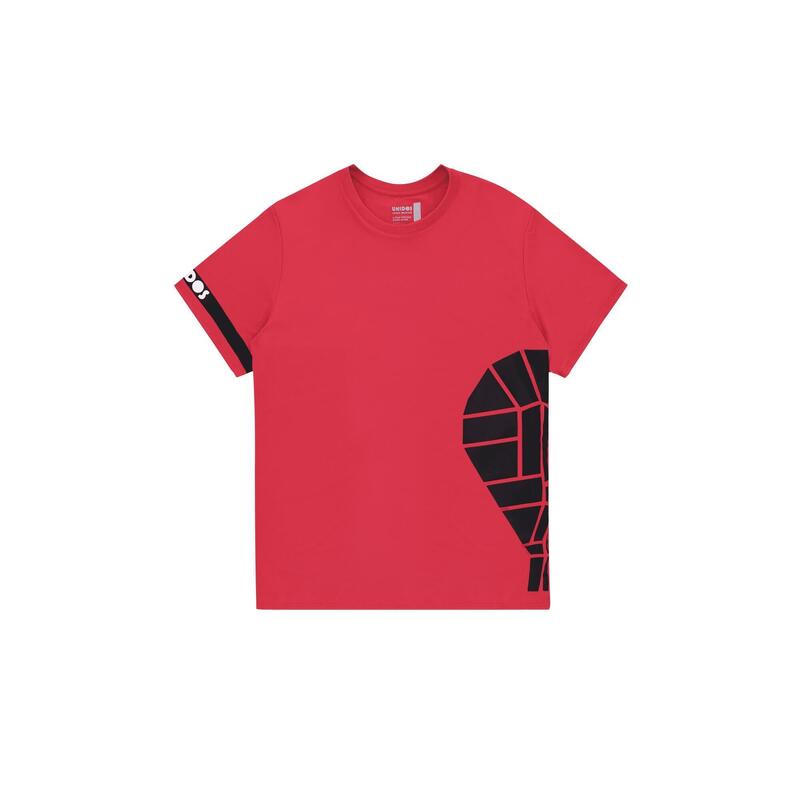 T-shirt Padel pour hommes - Pala print joueur de droite, rouge/noir