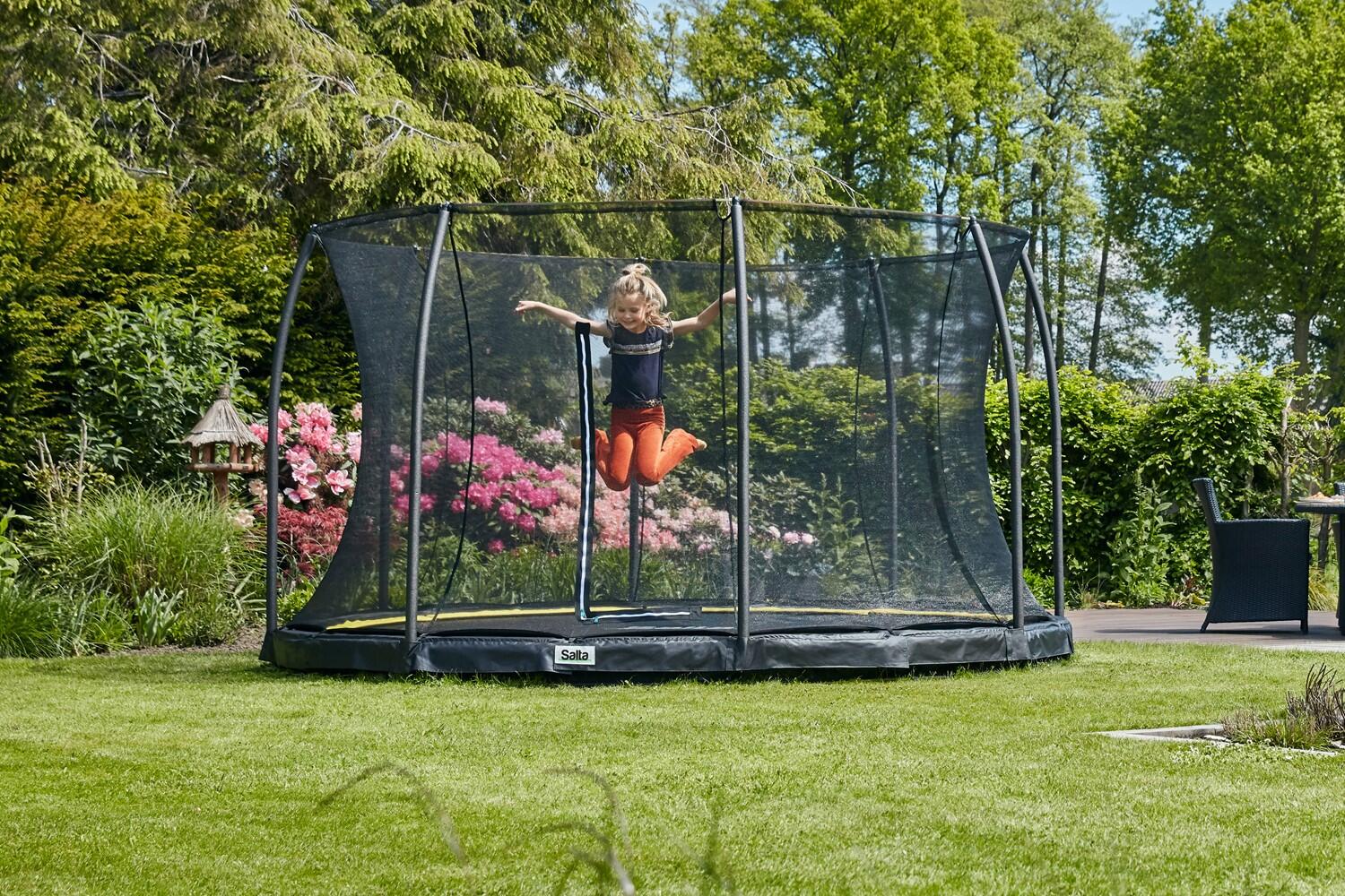 14ft Salta Black Comfort Edition InGround Round Trampoline 6/7