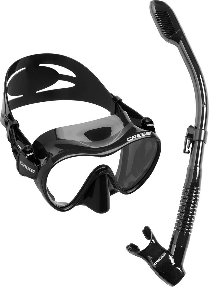 Cressi Zestaw Maska F1 + Fajka Supernova Dry zestaw do snorkelingu i nurkowania