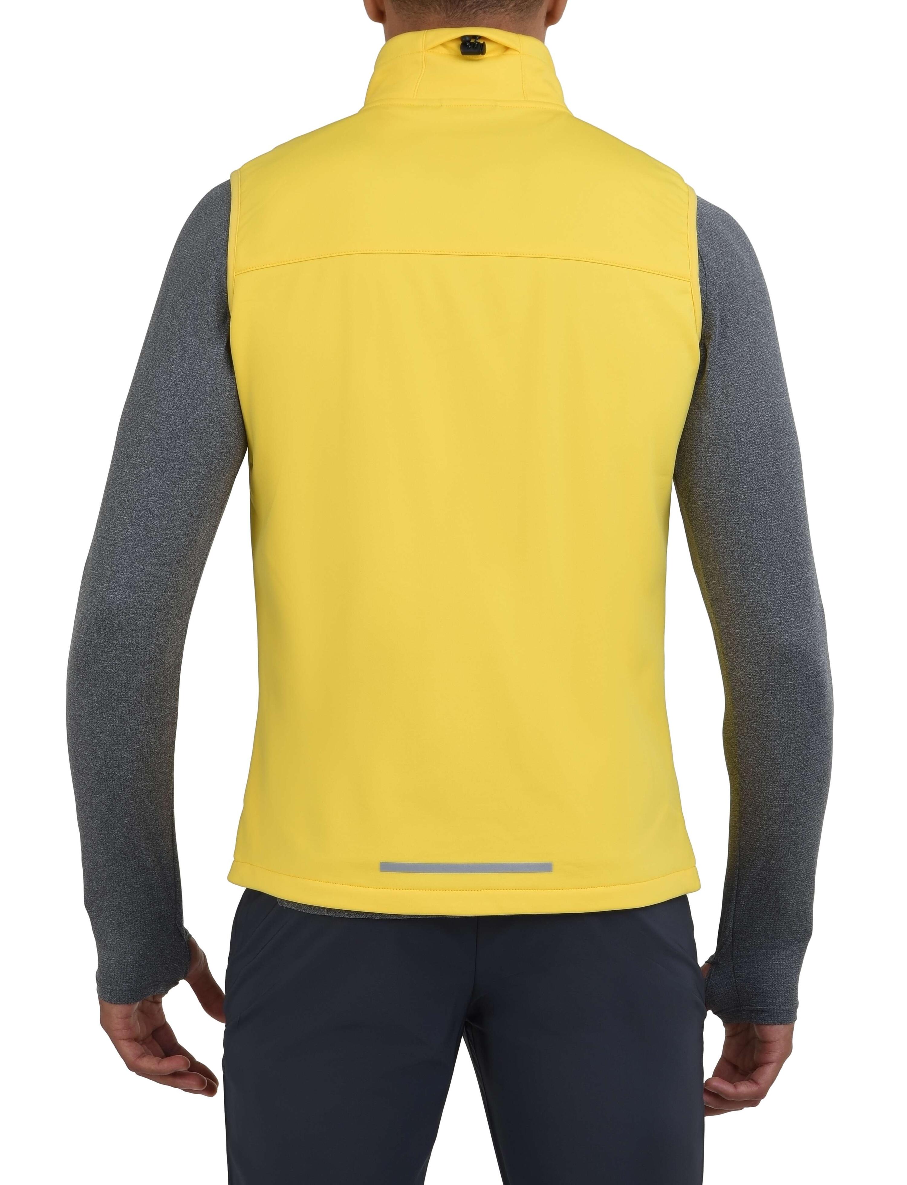 Men's Flyweight Wind-Proof Gilet with Zip Pockets - Vibrant Yellow 3/5