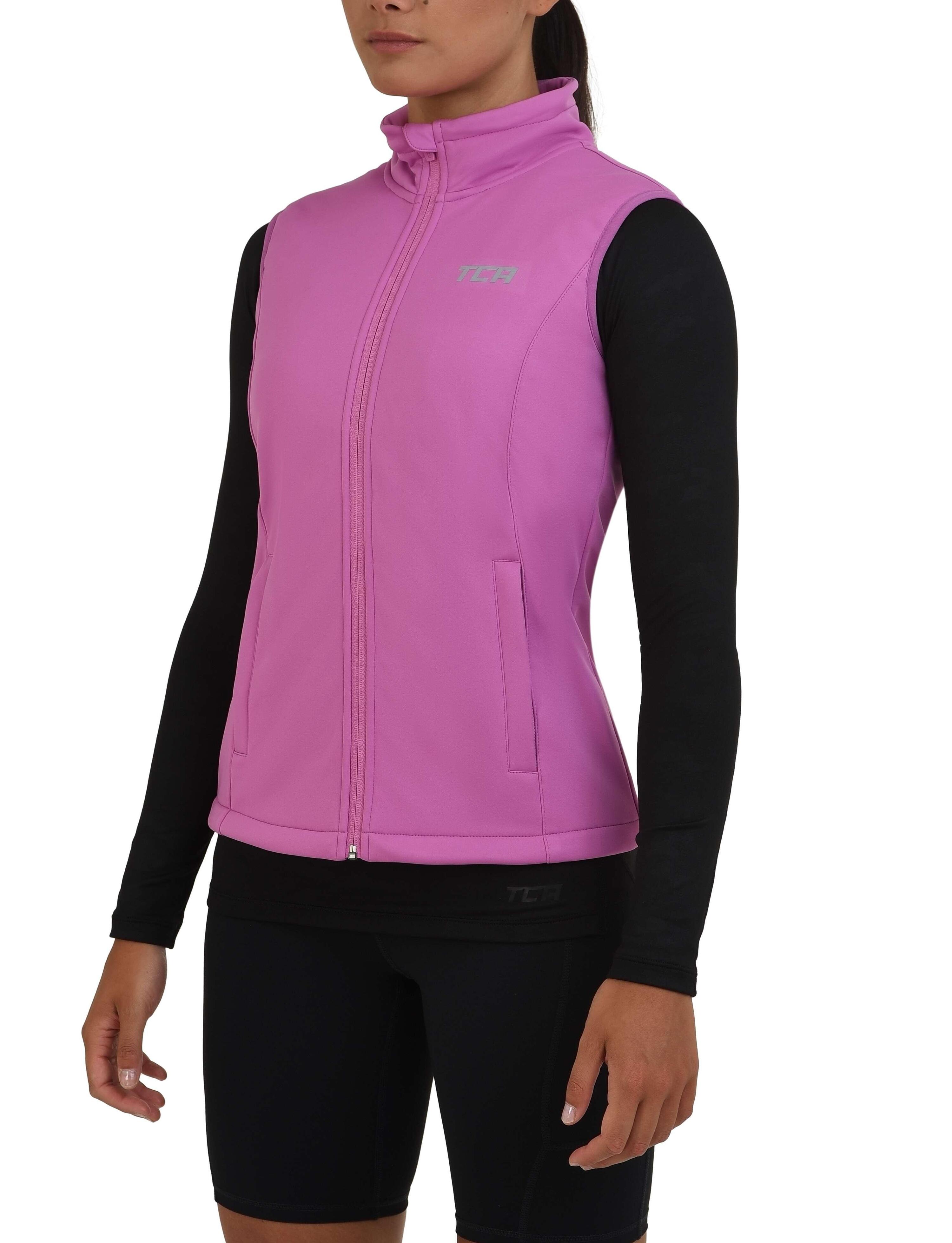 Women's Wind Proof Gilet with Zip Pockets - Spring Crocus (Pink) 1/4