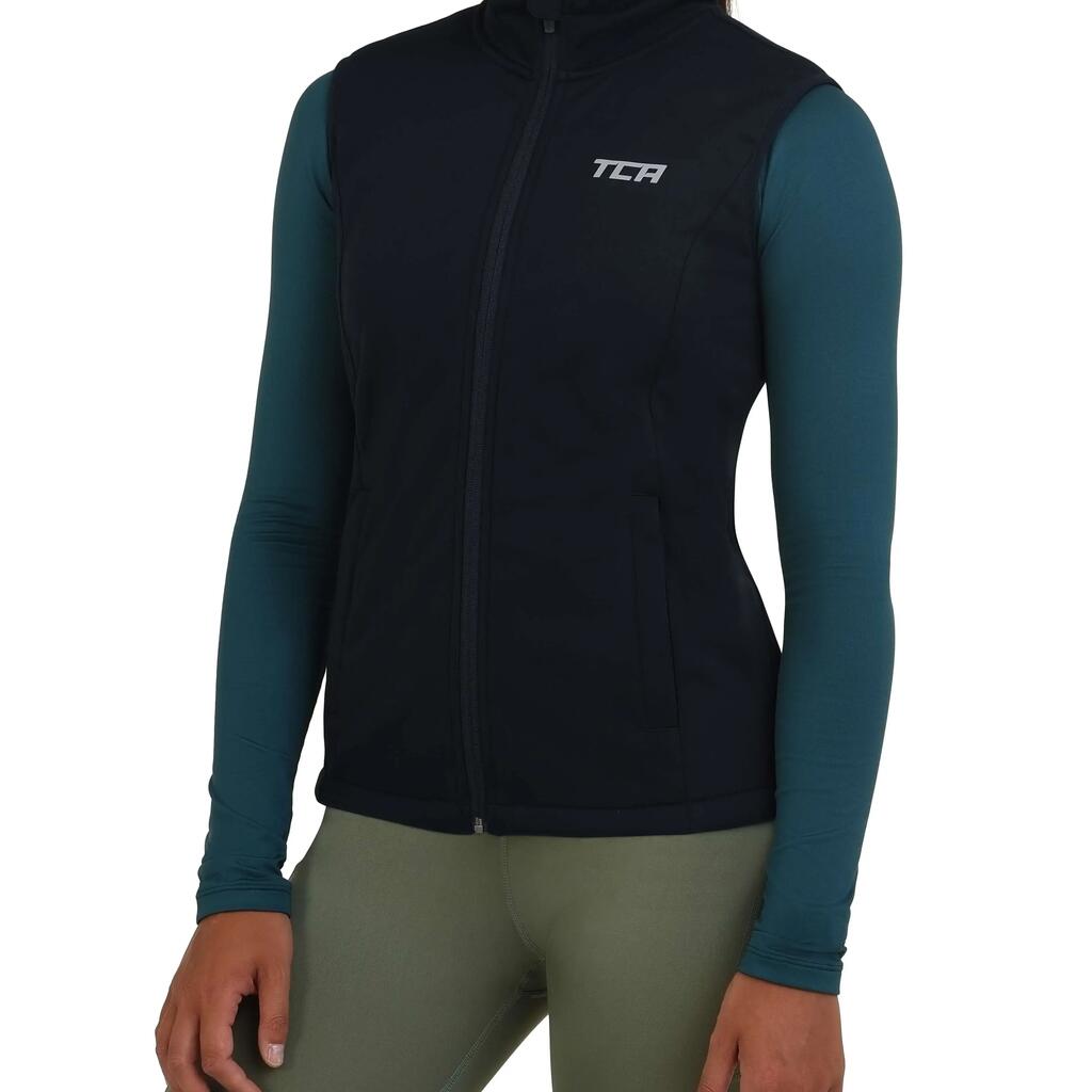 Women's Wind Proof Gilet with Zip Pockets - Black Night