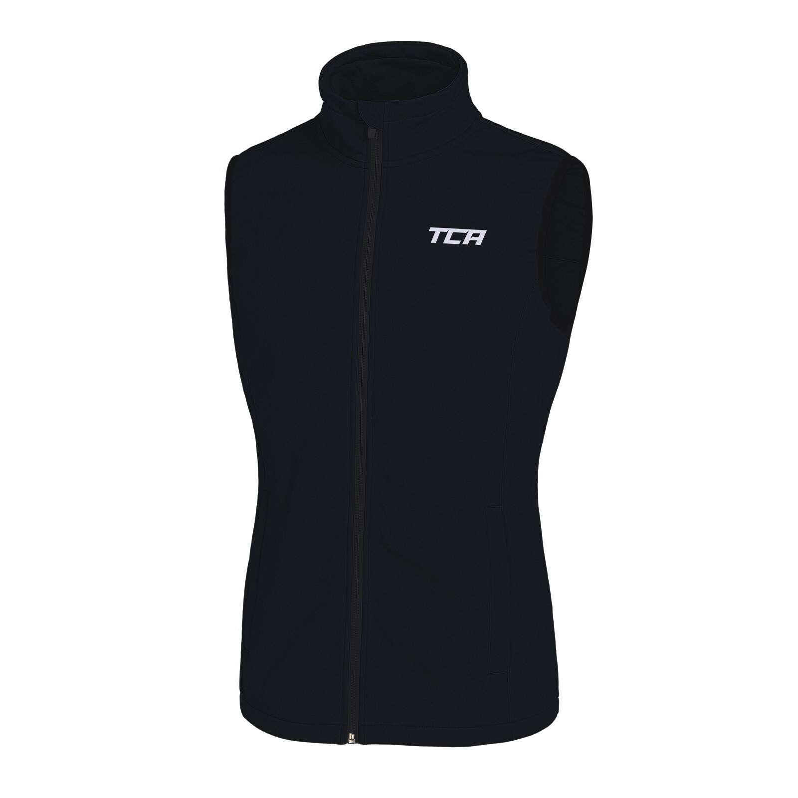 TCA Men's Flyweight Wind-Proof Gilet with Zip Pockets - Black Night