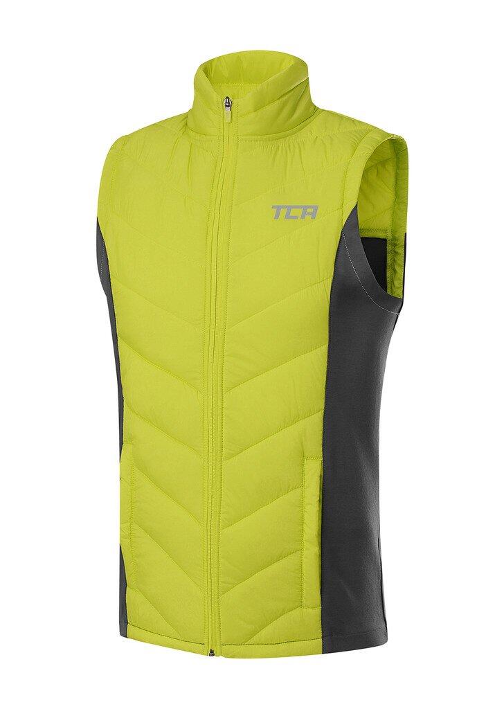 TCA Men's Excel Winter Gilet with Zip Pockets - Lime Punch