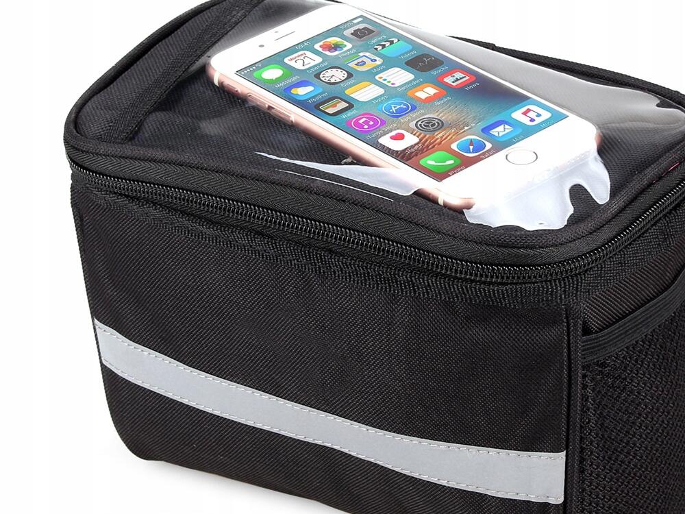 Sac De Vélo Avant 6L GOTINSN – Isotherme étanche Avec Support Téléphone, Panier Noir