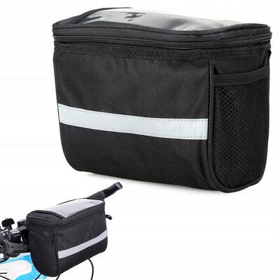 Borsa da manubrio con porta telefono Bicicletta 3 litri Borsa nera