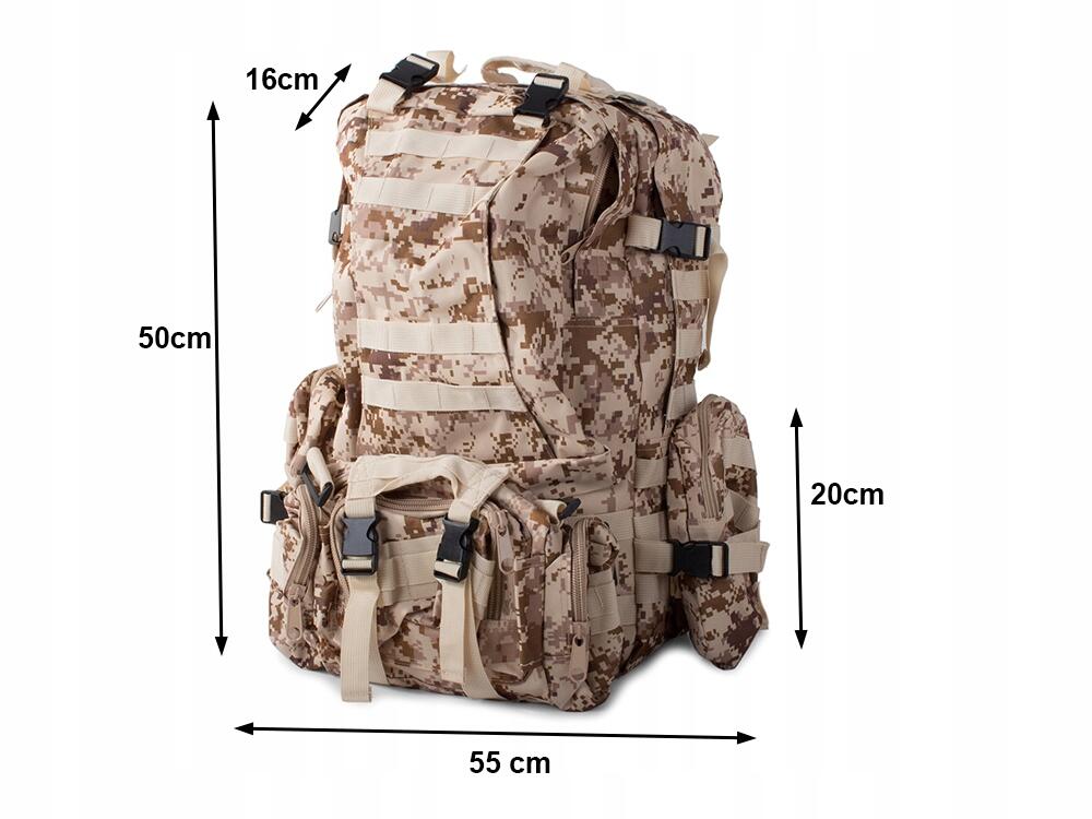 Sac à dos tactique survie camouflage randonnée 48.5 Liter 7/7