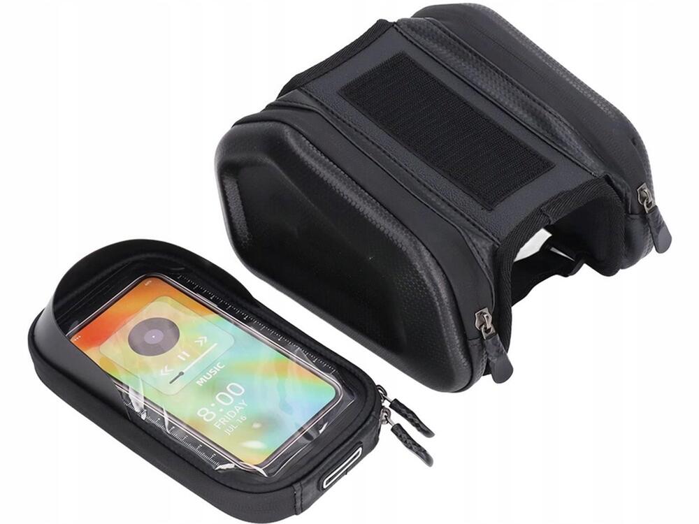 Bolsa para manillar con soporte para teléfono, 1,5 litros negro 2/7