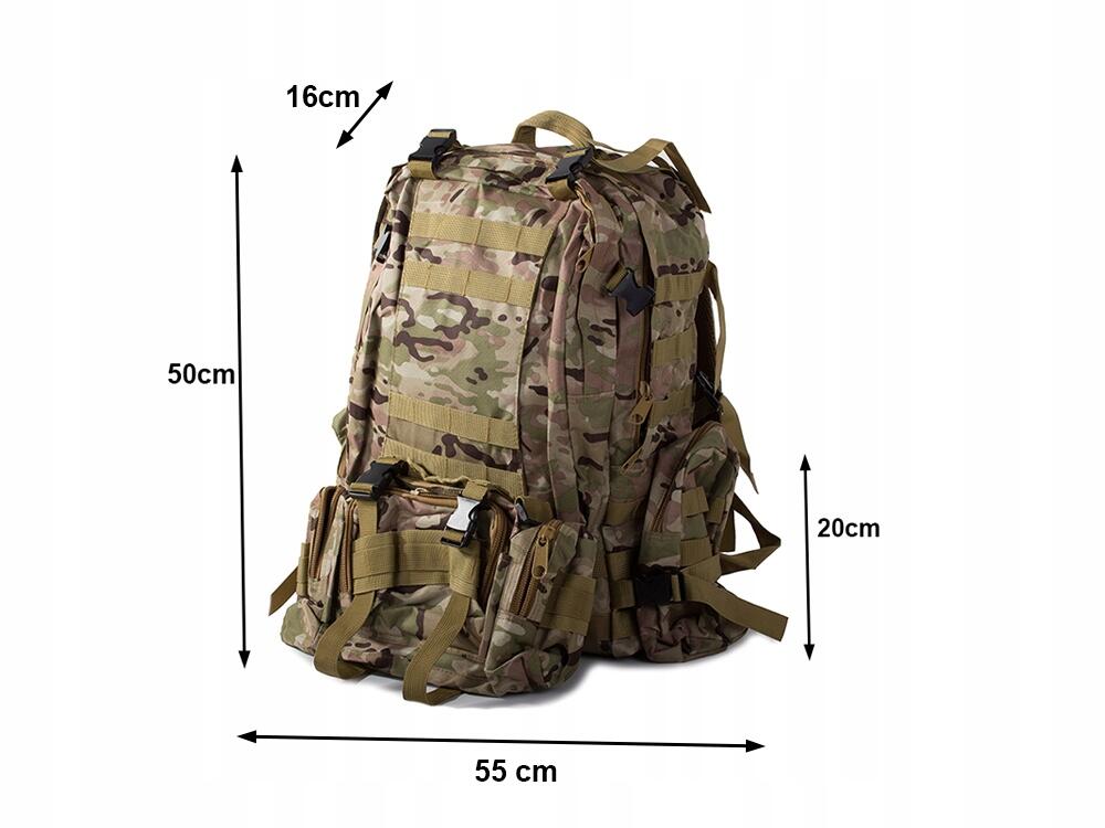 Rugzak Tactisch Survival Camouflage Wandelen 48,5 Liter Fiets 2/7