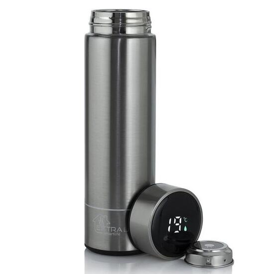 Termos z wyświetlaczem LED Extralink Smart Travel Mug Srebrny Kubek termiczny