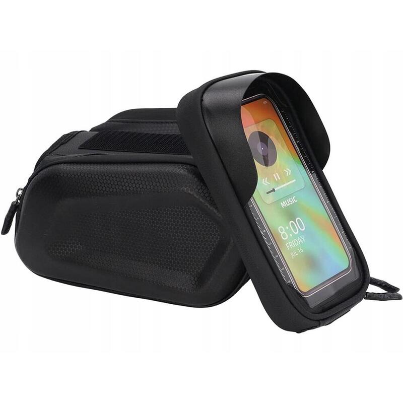 Geantă ghidon cu suport telefon 1,5 L, negru