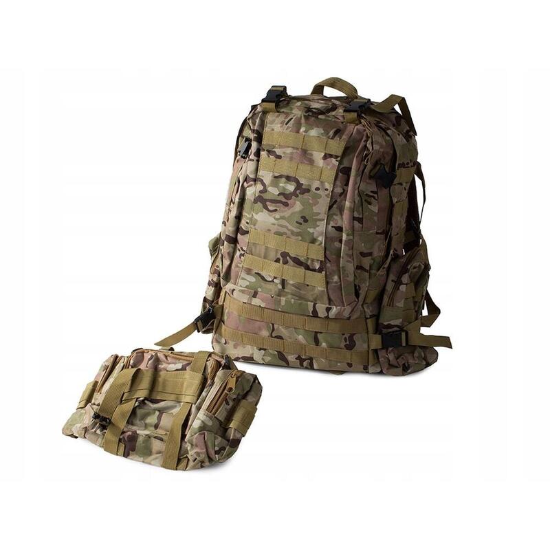 Rucsac tactic de supraviețuire, camuflaj, pentru drumeții, 48,5 litri, ciclism