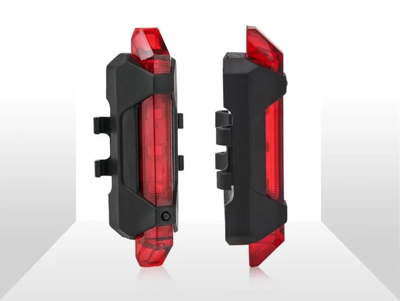 Luz trasera roja brillante para bicicleta LED recargable por USB 4/4