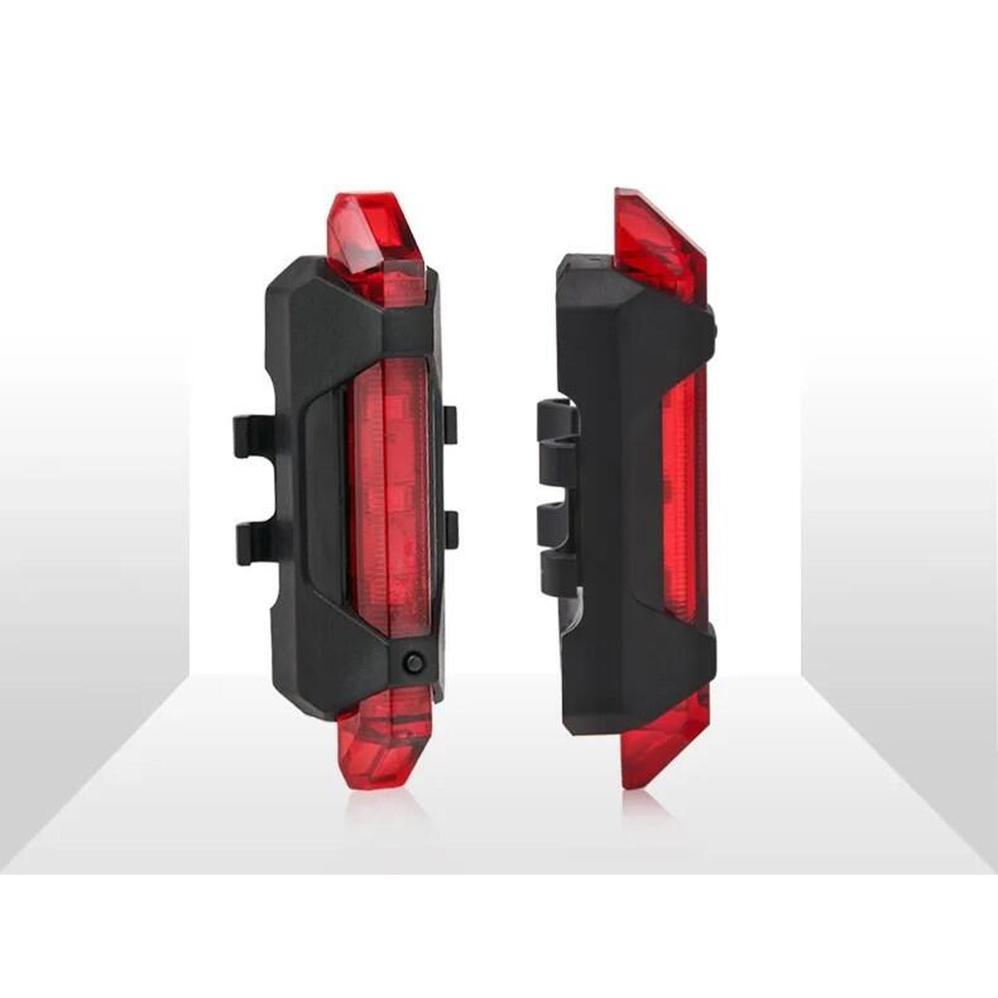Feu arrière rouge lumineux pour bicyclette LED USB rechargeable