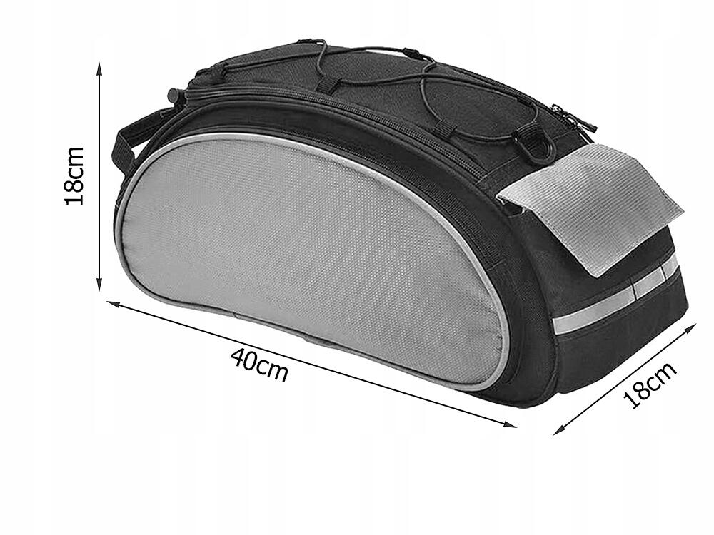 Sacoche Simple arrière - 13 litres - Gris/Noir - Vélo électrique 3/7
