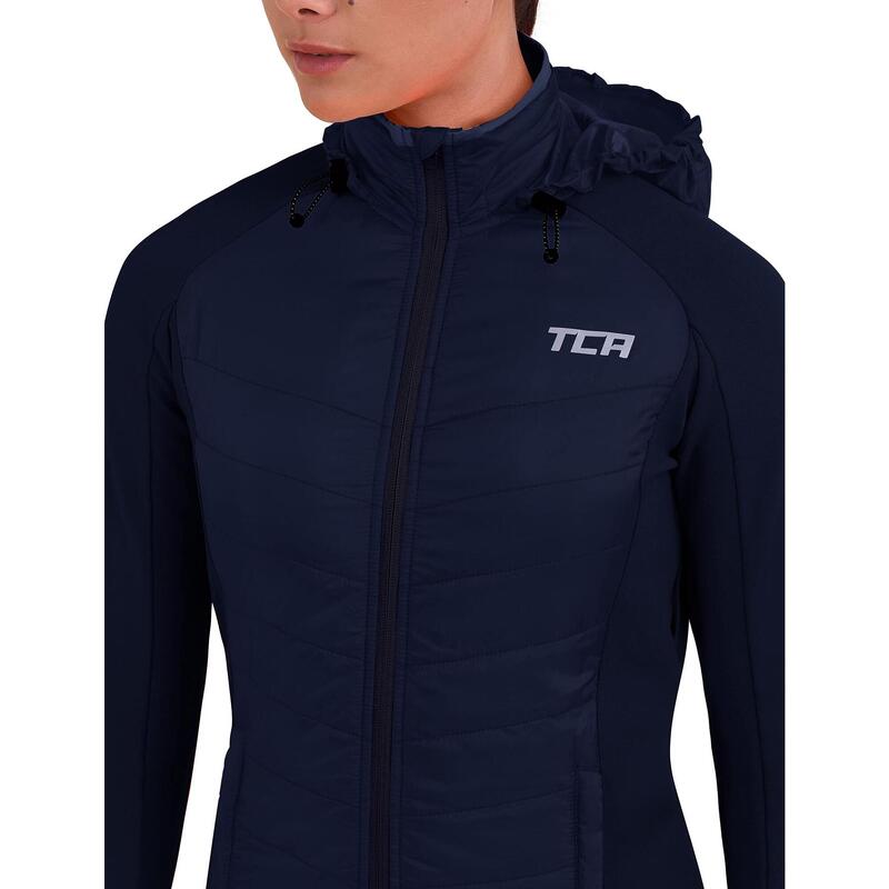 Veste de course superhermique des femmes avec poches zippées et capot