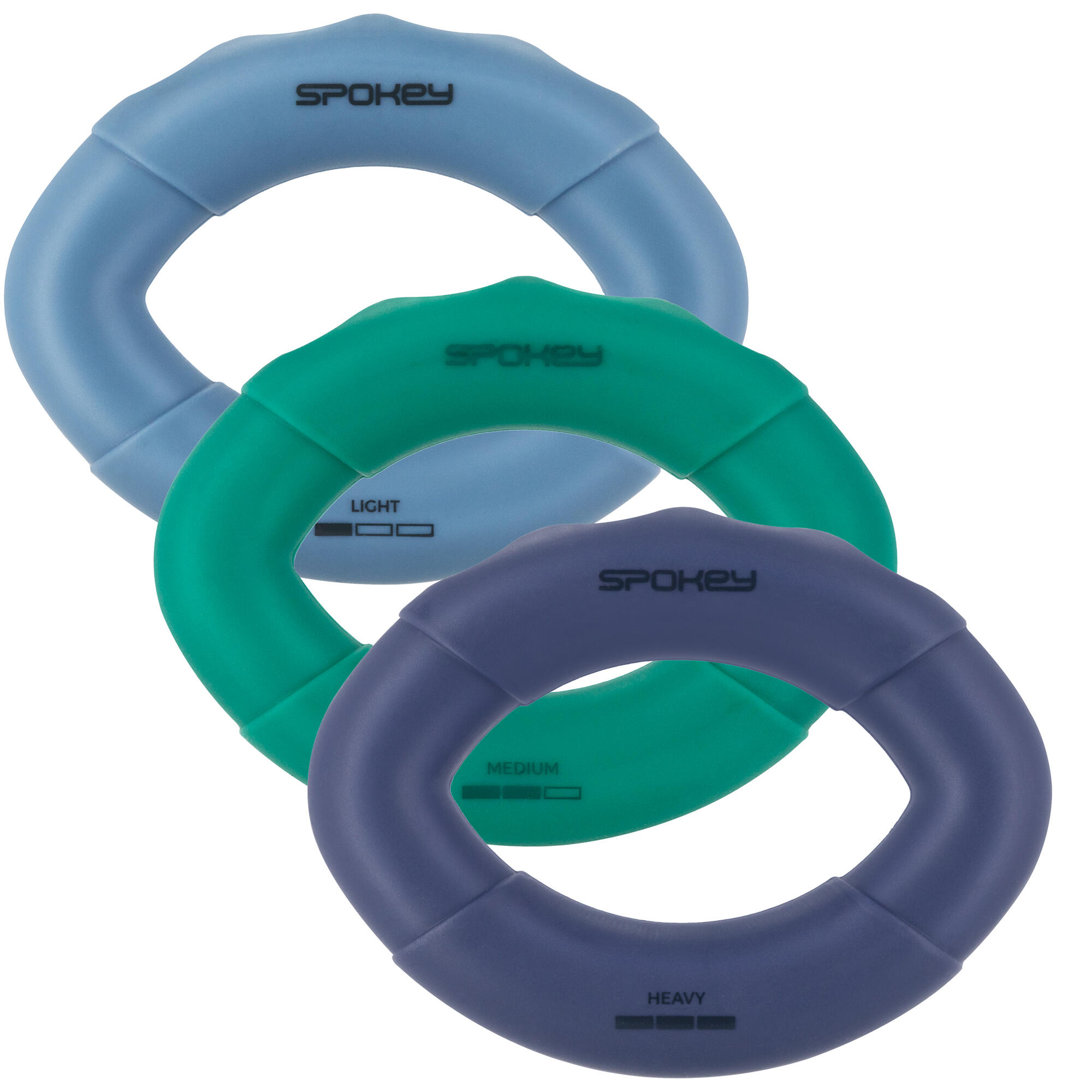 Spokey pack 3 bandas de resistencia - light 20 kg, medium 30 kg, hard 40 kg 1/7