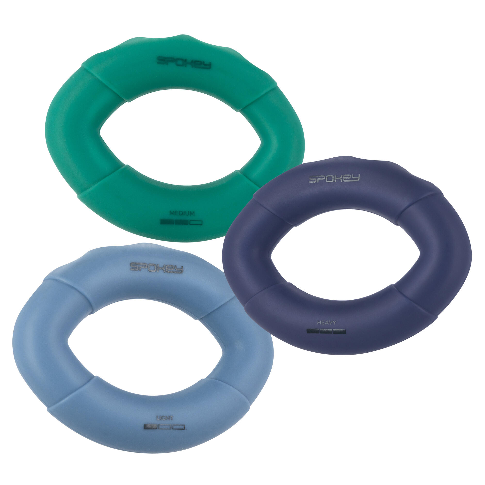 Spokey pack 3 bandas de resistencia - light 20 kg, medium 30 kg, hard 40 kg 3/7