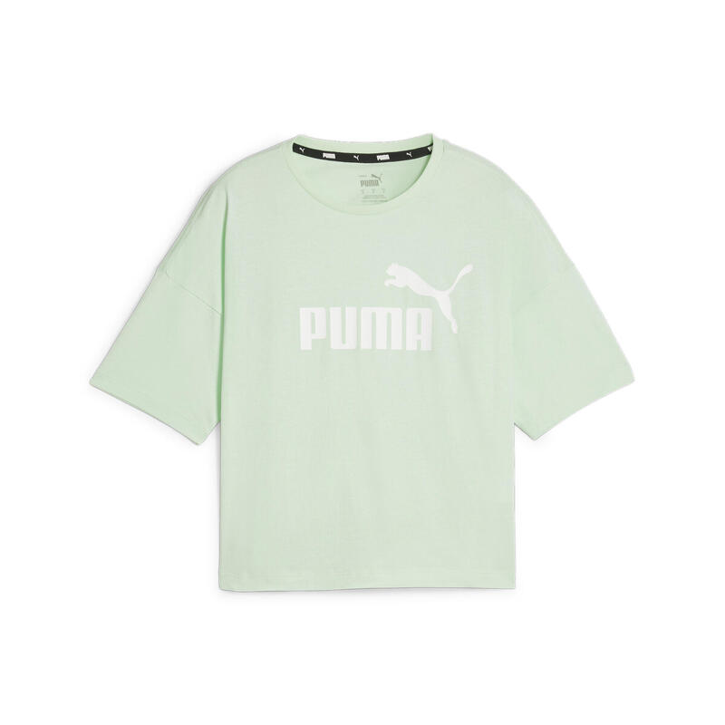 Essentials Logo Cropped T-Shirt Damen PUMA Fresh Mint Green