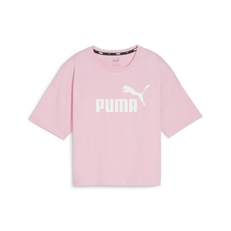 Essentials Logo Cropped T-Shirt Damen PUMA Pink Lilac