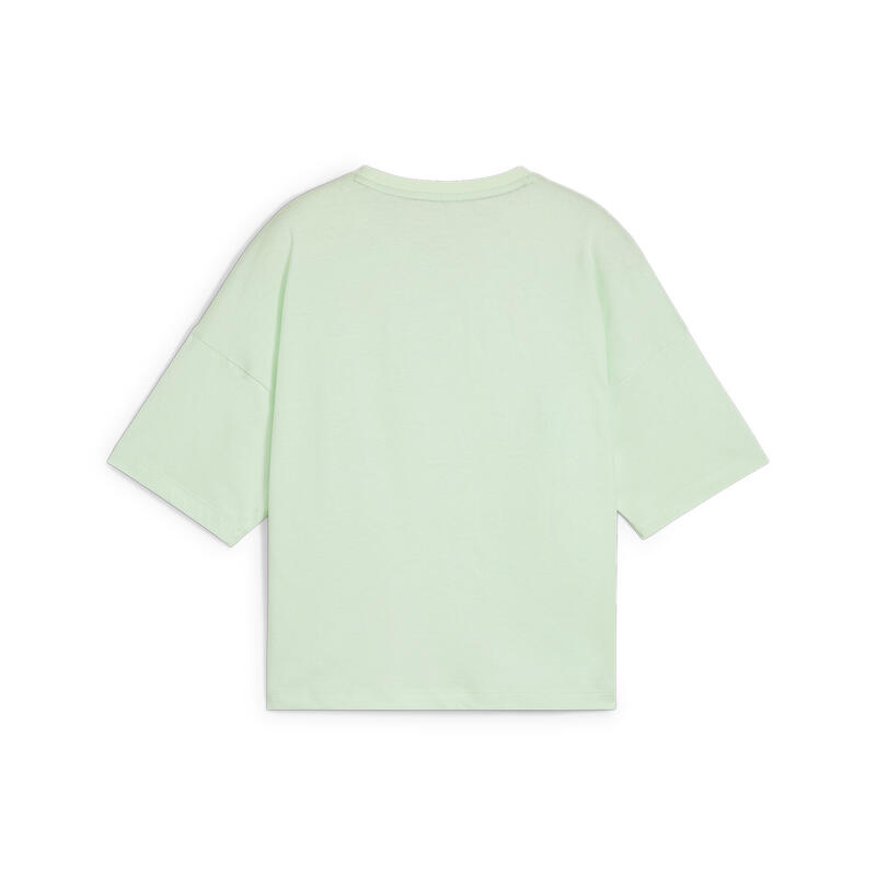 Essentials Logo Cropped T-Shirt Damen PUMA Fresh Mint Green